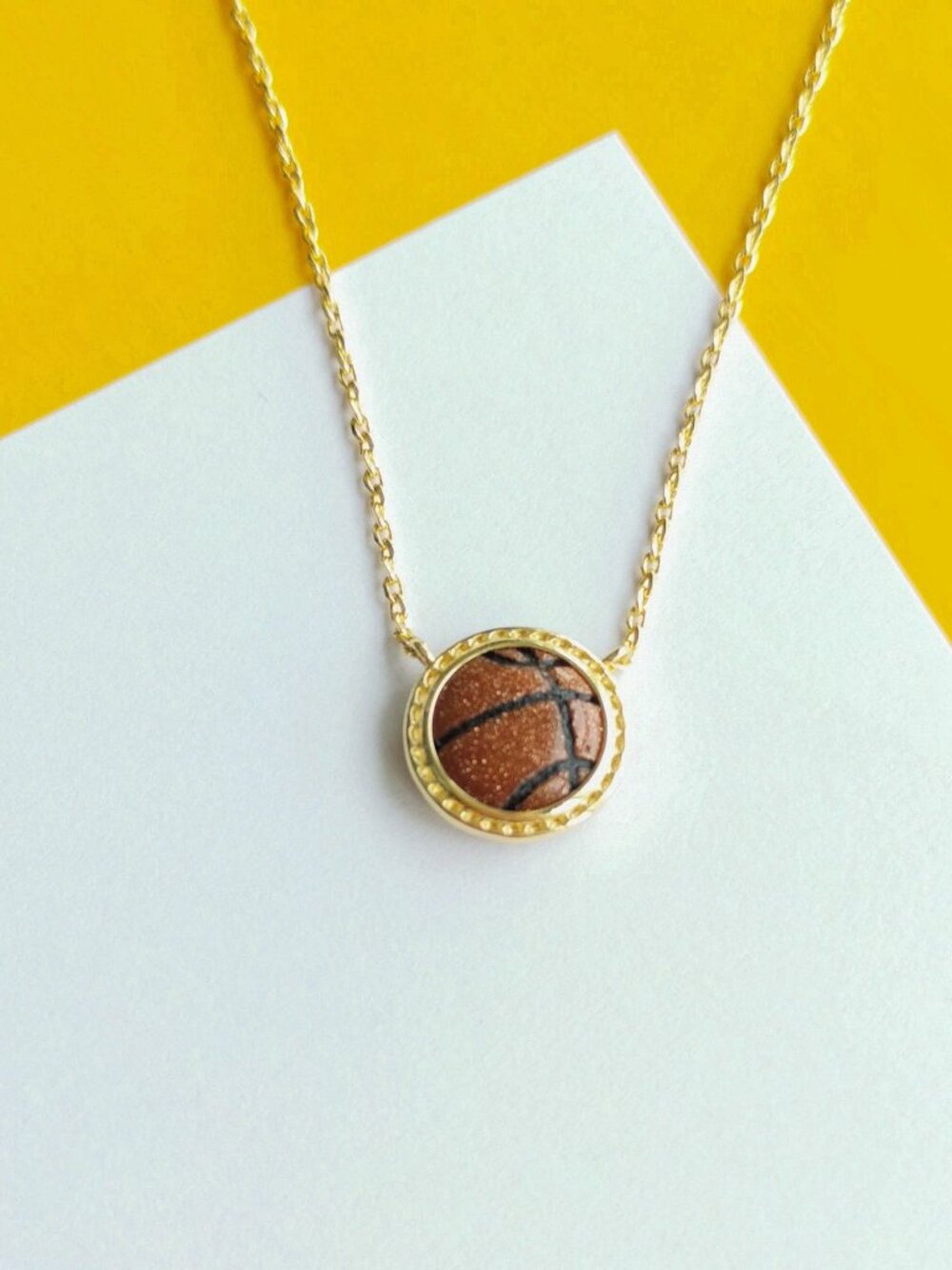 Basketball Gold Orange Goldstone Short Necklace by Kendra Scott - Picture 2 of 5